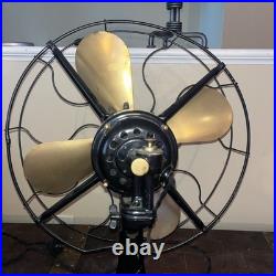 Antique 16 Westinghouse 4 Brass Blade 3 Speed Oscillating Fan Works 516873-A