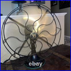 Antique 16 Westinghouse 4 Brass Blade 3 Speed Oscillating Fan Works 516873-A