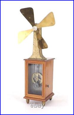 Antique 1890's Zephyr Tall Clockwork Fan Paris Clock work Wind-up