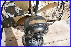Antique 1900's Brass Blade Hunter Electric Fan
