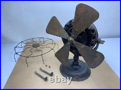 Antique 1900's General Electric Pancake Motor Desk Fan 12 Brass