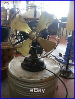Antique 1901 GE Pancake Desk Fan brass blade cage and bolts
