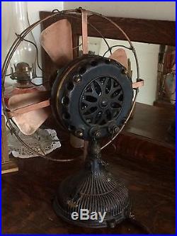 Antique 1901 GE Pancake Electric Brass Fan Original Survivor Must See