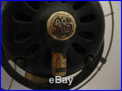Antique 1901 General Electric GE 3 SPEED Motor Brass 12 SIX Bladed Fan, AS IS
