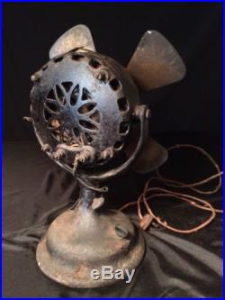 Antique 1901 General Electric GE Pancake Motor Brass Blade Fan