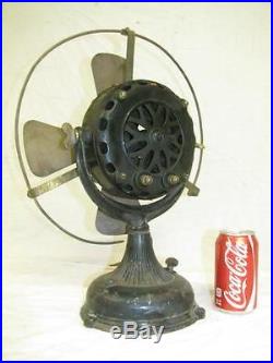 Antique 1901 General Electric GE Pancake Motor Brass Blade Fan