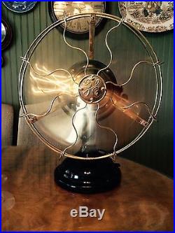 Antique 1909 GE 12 Brass Blade & Cage General Electric BMY Fan RESTORED