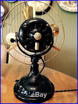 Antique 1909 GE 12 Brass Blade & Cage General Electric BMY Fan RESTORED
