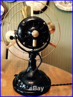 Antique 1909 GE 12 Brass Blade & Cage General Electric BMY Fan Restored
