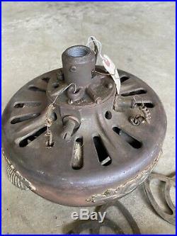Antique 1909 General Electric Ceiling Fan CAST IRON Ornate DIRECT CURRENT USA