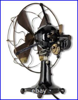 Antique 1910 12 Eck Tigre Hurricane Sidegear Ball Oscillator Electric Brass