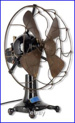 Antique 1910 12 Eck Tigre Hurricane Sidegear Ball Oscillator Electric Brass