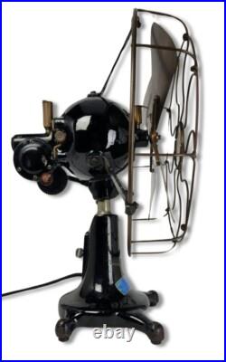 Antique 1910 12 Eck Tigre Hurricane Sidegear Ball Oscillator Electric Brass