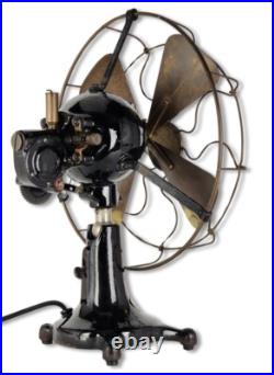 Antique 1910 12 Eck Tigre Hurricane Sidegear Ball Oscillator Electric Brass