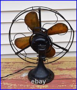 Antique 1910-20s Original EMERSON 18 Brass Blade Fan Model 29646 RESTORED WORKS