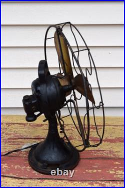 Antique 1910-20s Original EMERSON 18 Brass Blade Fan Model 29646 RESTORED WORKS