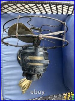 Antique 1914 Century SA 9 Inch Model 52 Brass 4-Blade Oscillating Fan Works