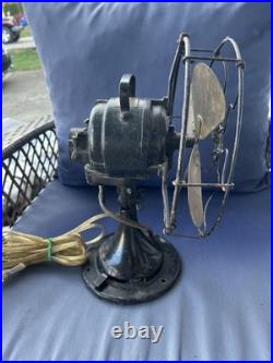 Antique 1914 Century SA 9 Inch Model 52 Brass 4-Blade Oscillating Fan Works