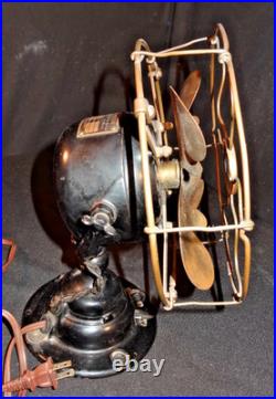 Antique 1914 Emerson 19644 8 Electric Fan Works Brass Brass Cast Iron Yoke