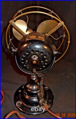 Antique 1914 Emerson 19644 8 Electric Fan Works Brass Brass Cast Iron Yoke