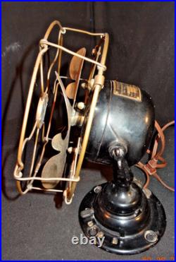 Antique 1914 Emerson 19644 8 Electric Fan Works Brass Brass Cast Iron Yoke