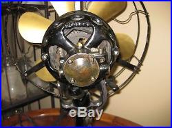 Antique 1915 Century 6 Blade 12 Brass Fan