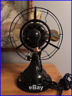 Antique 1915 GE 9 Brass Blade 2 Speed General Electric Fan RESTORED
