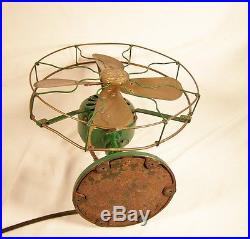 Antique 1917 to 1919 G. E. Cat. 34017, AUU Brass Blade Fan. NICE