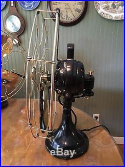 Antique 1918 GE 3 Speed 16 Brass Bade And Cage General Electric Oscillator Fan