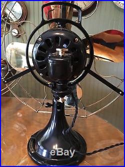 Antique 1918 GE 3 Speed 16 Brass Bade And Cage General Electric Oscillator Fan