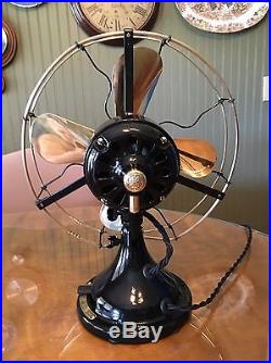 Antique 1919 GE 12 Brass Blade & Brass/Steel Cage General Electric Fan RESTORED