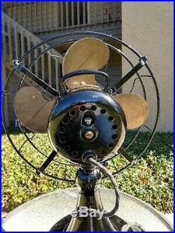 Antique 1919 Vintage Emerson Brass Blade Electric Fan Model 26646 3-Speed Works