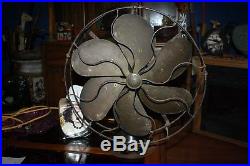 Antique 1920-1922 Emerson Type 27668 16 Brass 6-Blade Electric Oscillating Fan