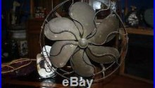 Antique 1920-1922 Emerson Type 27668 16 Brass 6-Blade Electric Oscillating Fan