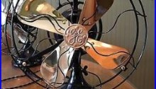 Antique 1920 GE 12 Brass Blade General Electric Fan Bell Oscillator RESTORED