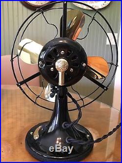 Antique 1920 GE 9 Brass Blade General Electric Stationary Fan RESTORED