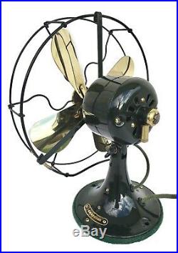 Antique, 1920 Ge Whiz Brass Blade Professionally Restored Fan. Must See