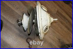 Antique 1920's Levelle Retractable Birdwing Ceiling Fan Chandelier Light Fixture