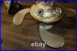 Antique 1920's Levelle Retractable Birdwing Ceiling Fan Chandelier Light Fixture