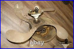 Antique 1920's Levelle Retractable Birdwing Ceiling Fan Chandelier Light Fixture