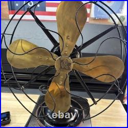 Antique 1920's Robbins & Myers 2417 16 3 Speed Oscillating Brass Gear Back