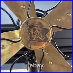 Antique 1920's Robbins & Myers 2417 16 3 Speed Oscillating Brass Gear Back