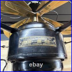 Antique 1920's Robbins & Myers 2417 16 3 Speed Oscillating Brass Gear Back