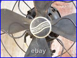 Antique 1920's Westinghouse Black CI Desktop Oscillating Fan, Style No. 517520