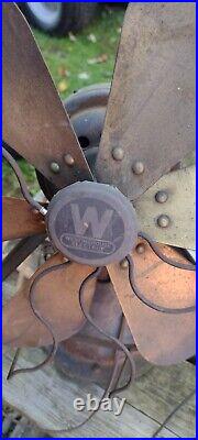 Antique 1920's Westinghouse Brass 6 Blade Fan