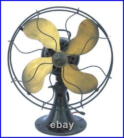 Antique 1920s Emerson BRASS Blade Electric Fan Type 28646. Runs Well