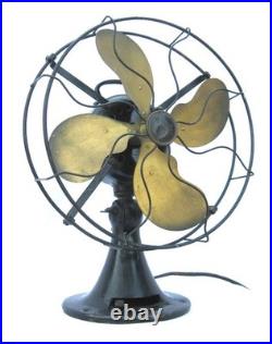 Antique 1920s Emerson BRASS Blade Electric Fan Type 28646. Runs Well