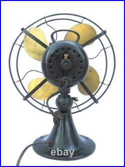 Antique 1920s Emerson BRASS Blade Electric Fan Type 28646. Runs Well