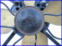 Antique 1920s Emerson BRASS Blade Electric Fan Type 28646. Runs Well