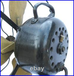 Antique 1920s Emerson BRASS Blade Electric Fan Type 28646. Runs Well